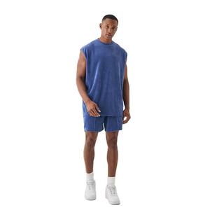 Camiseta sin mangas deportiva de verano para hombre, personalizada, de terciopelo tejido, 100% poliéster, de secado rápido, antipilling, transpirable, con cuello ajustado y corte slim. - Product Image 3