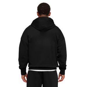 Mens Oversized <b>Black</b> Graphic Hoodie Heavyweight <b>Fleece</b> Pullover Sweatshirt Relaxed Fit Casual Streetwear Style - Product Image 2