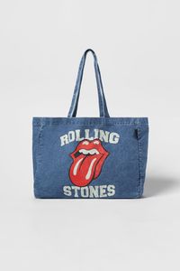 Bolsos Tote de Mezclilla Azul de Dos Tonos con Diseño Único, Gran Capacidad, con Apliques de Letras Grandes, para Damas, Uso Diario Informal y Viajes - Product Image 2