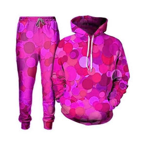 Ensemble sweat-shirt et pantalon de survêtement d'hiver personnalisé avec fermeture éclair, imprimé sérigraphié, grande taille, haute qualité, unisexe, vente en gros - Product Image 1