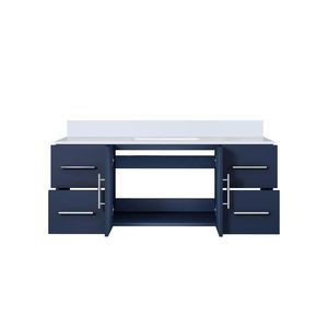 Blu Navy 48 In. W X 22 In. Vanità da bagno in marmo coltivato da bagno - Product Image 5
