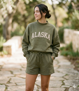 Cozy <b>Mock</b> <b>Neck</b> <b>Top</b> And Shorts Set For Women Soft Feel Everyday Casual Clothing Style Wear - Product Image 1