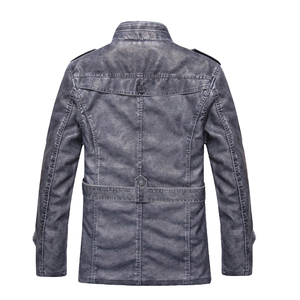 Wholesale Men Genuine Premium <b>Leather</b> Slim Fit Biker Style <b>Winter</b> Fashion Motorcycle <b>Jacket</b> Windproof Waterproof Sheep Stand - Product Image 3
