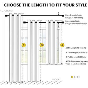 Rideaux occultants thermiques isolants de 63 pouces de long, couleur orange brûlé, 2 panneaux, couleur unie G, pour chambre à coucher et salon - Product Image 4