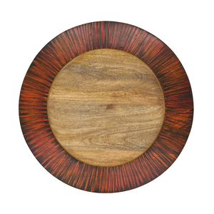 Assiette de présentation en bois personnalisée, la plus vendue, avec logo sur mesure et design de bord en bois - Product Image 3