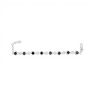 Classic CZ Fashion Charm <b>Bracelet</b> with Rhodium Plating Wholesalers in India - Product Image 1