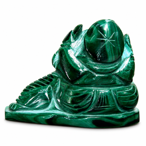 Estatua de Ganesha Reclinado en Malaquita Natural |   Escultura de Piedras Preciosas Tallada a Mano |   Regalo de Meditación y Decoración para el Hogar - Product Image 5