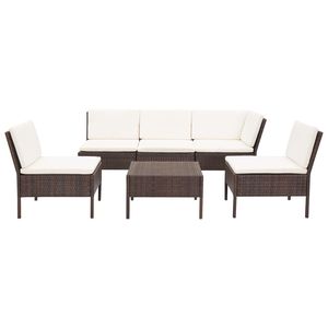 Ensemble de salon de jardin modulaire moyen en rotin PE marron - Product Image 2