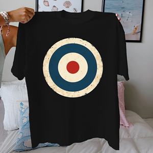 BullsEye Classic target Design Camiseta cómoda de algodón puro para mujer - Product Image 2
