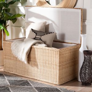Handmade Large Rattan <b>Storage</b> <b>Trunk</b> with Lid Natural <b>Wicker</b> <b>Storage</b> Box for Home Decor Handwoven <b>Wicker</b> Chest for Living - Product Image 2