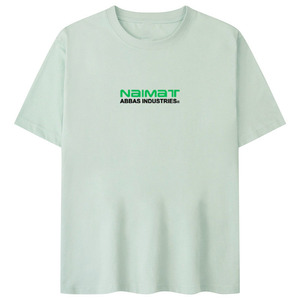 เสื้อยืดทรงบ็อกซี่หนานุ่มพิเศษสำหรับผู้ชาย สีเขียวเซจ ผ้าฝ้ายหนา ทรงไหล่ตก สไตล์สตรีทแวร์ลำลอง แขนสั้น - Product Image 2