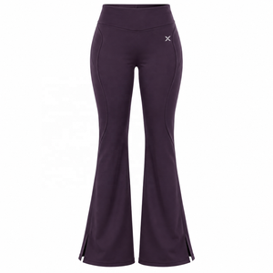 Pantalones de Ocio Acampanados y de Corte Bootcut para Mujer |   Negro, Morado, Azul, Verde, Marrón |   Fabricante de Ropa Deportiva |   OEM ODM |   Logotipo Personalizado | - Product Image 1
