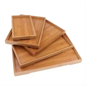 Bandeja de servir de madera de mango hecha a mano con asas para decoración del hogar, juego de tres bandejas de servir para cocina en oferta. - Product Image 4