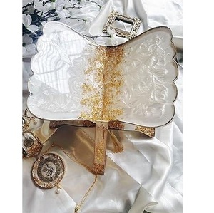Support de Coran en résine sculptée avec accents dorés, style antique, décoration de mariage, fournitures pour événements et fêtes - Product Image 1