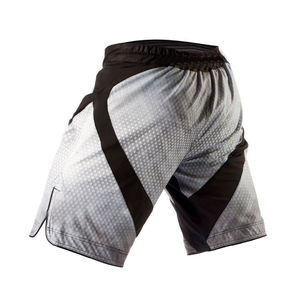 Pantalones Cortos Deportivos para Hombre, Grises con Estampado de Puntos, de Secado Rápido, Cintura Media, Cierre Elástico, Bolsillos, Diseño Sublimado, Satén, Movilidad Sin Restricciones - Product Image 4