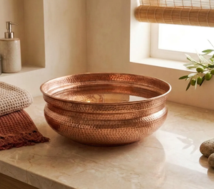Luxurious Round Golden <b>Brass</b> Pedicure Bowl Hand-Hammered Spa Foot Bath Basin for Beauty Salon & Wellness Center Wholesale - Product Image 4