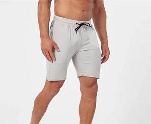 Shorts de sport gris clair pour hommes avec logo personnalisé, séchage rapide, extensibles, pour entraînement athlétique et course à pied, OEM ODM, marque privée, nylon/spandex - Product Image 2