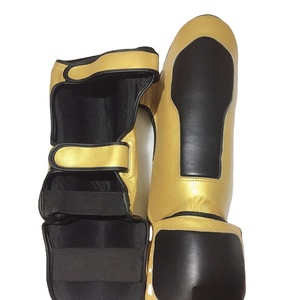 Genuine Leather Special Shin Instep Guard Kick <b>Boxing</b> <b>Training</b> Muay Thai Shin Instep Guard with Custom logo - Product Image 1