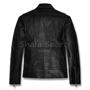 เสื้อแจ็คเก็ตหนังแท้สำหรับผู้หญิง ดีไซน์ซิป แบบขายส่ง สีดำ สไตล์ไบค์เกอร์ สำหรับขี่มอเตอร์ไซค์ พร้อมโลโก้แบบกำหนดเองได้ - Product Image 2