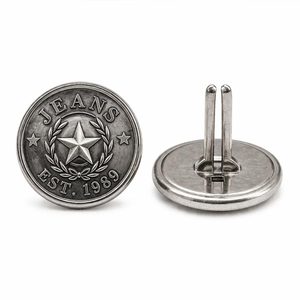 Alloy Metal Two Prong Jeans <b>Button</b> with Custom Brand Logo for Heavy Duty Denim Apparel - Product Image 1