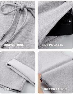 MOMENTUM <b>Men's</b> Brown Canvas <b>Nylon</b>/Cotton Quick Dry Sweatpants Elastic Waist Drawstring Casual <b>Joggers</b> Side Pockets Lightweight - Product Image 4