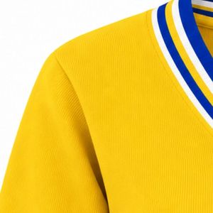 เสื้อสเวตเตอร์คอวีสำหรับผู้หญิง แบบถักสั่งทำพิเศษ แขนยาว ดีไซน์ตัวอักษรแบบกำหนดเอง แต่งขอบยางยืดตัดกัน สไตล์ลำลองแบบนักศึกษา - Product Image 5