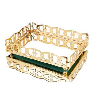 Luxury Handmade Metal Serving Tray for Home Kitchen Tabletop Modern Design Eco-Friendly Ramadan & Wedding <b>Gift</b> - Product Image 1