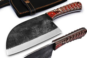 Hand Forged Eco-Friendly Carbon Steel Multi-Purpose Cleaver <b>Knife</b> Ambidextrous Dishwasher <b>Safe</b> Wooden Handle Kitchen <b>Knife</b> - Product Image 6