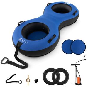 Blue 2-Person Inflatable Snow Sled for Fun Winter Adventures - Product Image 1