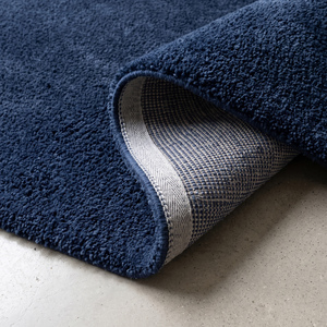 Navy Blue Wool Plain Hand-<b>Tufted</b> Non-Slip Medium Pile Cotton Silicone Backing Soft Textured Area <b>Rug</b> for Living Room Bedroom - Product Image 6