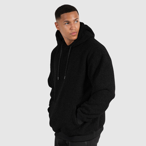 Sweat à capuche en molleton Teddy Sherpa personnalisé avec logo brodé 3D, patchwork coloré, 100% coton, surdimensionné, 500g, pour homme - Product Image 3