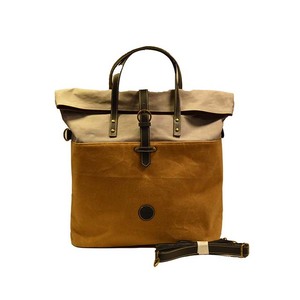 Sac à dos en toile de coton premium avec panneau frontal en cuir, fermeture à boucle et bretelles réglables, sac de voyage décontracté - Product Image 1