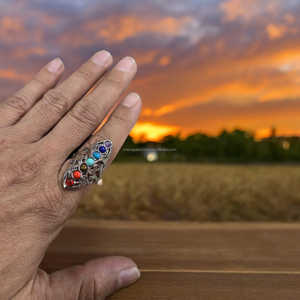 เปิดตัวใหม่ยอดนิยมคุณภาพระดับพรีเมียม 7 จักระแหวนปรับคุณภาพสูงวัสดุโลหะผสมอัญมณีธรรมชาติแหวนลูกปัด - Product Image 4