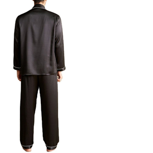 Ensemble de vêtements de nuit en satin pour homme de haute qualité, ensemble de pyjamas 2 pièces, best-seller des saisons, ensembles de vêtements de nuit de luxe pour homme, pas cher - Product Image 4