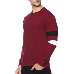 เสื้อสเวตเตอร์คอกลมผู้ชาย ดีไซน์เฉพาะตัว สีพื้น ผ้าถัก ทรงปกติ สวมใส่สบายๆ สำหรับฤดูใบไม้ร่วง แขนยาว สีแดงเลือดหมู - Product Image 4