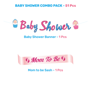 Kit de décoration pour baby shower, ensemble d'arche de ballons rose et bleu avec bannière pour toile de fond de fête, 51 pièces. - Product Image 3