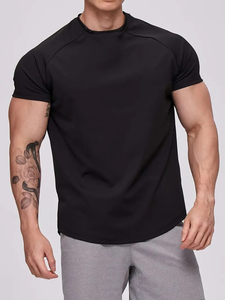 T-shirt à col rond pour homme, noir, à séchage rapide, coupe ajustée, manches courtes, respirant, décontracté, pour le sport et la vie quotidienne, tee-shirt actif - Product Image 4