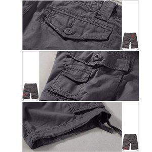 Pantalones Cortos Tácticos para Hombre, Cintura Elástica, Lona Sólida, Logotipo Personalizado, Tela de Algodón, Múltiples Bolsillos, Estilo Urbano para Exteriores - Product Image 6