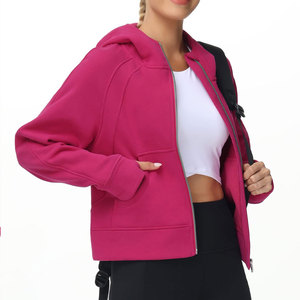 Chaqueta de Forro Polar con Capucha para Mujer, Manga Larga, Estampada, Transpirable, con Cierre, para Invierno, Forro de Nailon Rosa - Product Image 3