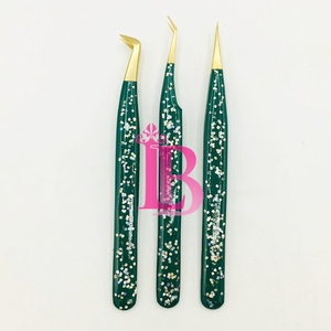 Pinzas para Pestañas de Primera Calidad, Pinzas para Extensión de Pestañas de Visón con Logotipo de Marca Privada, Pinzas de Acero Inoxidable para Volumen Ruso - Product Image 2