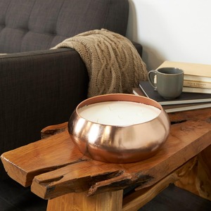 Luxury design metal bowl <b>candle</b> multi <b>wick</b> scented soy wax <b>candle</b> decorative copper finish <b>candle</b> holder offer customizations - Product Image 1
