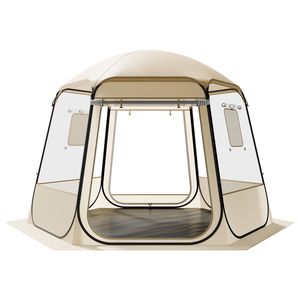Tenda a Cupola Pop-up 10 x 9,2 Piedi, Impermeabile e Resistente ai Raggi UV, Rifugio Trasparente per Campeggio e Giardino, Tenda Igloo W - Product Image 1