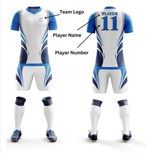 Maillots de football de sublimation haute qualité en tissu mesh respirant, designs personnalisés, kits de football unisexes légers à manches courtes - Product Image 4