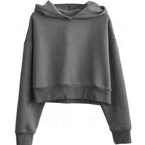 เสื้อฮู้ดครอปท็อปพรีเมียมสำหรับผู้หญิง ผ้าฝ้ายสั่งทำพิเศษ ทรงโอเวอร์ไซส์ สไตล์ลำลอง แฟชั่นเสื้อผ้าขายส่ง พร้อมโลโก้สั่งทำ - Product Image 1
