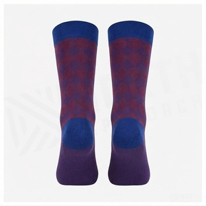 Crew <b>Socks</b> Geometric Pattern Blue Breathable <b>Running</b> <b>Socks</b> for Adults Spring Season - Product Image 2