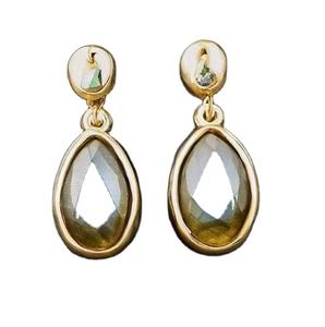 Nouvelle arrivée Boucles d'oreilles en labradorite en argent sterling 925 plaqué or 18 carats pour femmes pour femmes - Product Image 1
