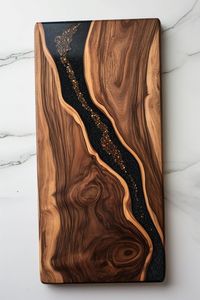 เขียงไม้และเรซิ่นสำหรับของขวัญขึ้นบ้านใหม่ เขียงชีสสุดหรูทำจากไม้กระถินเทศและเรซิ่น - Product Image 4