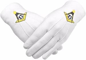 2 paires de gants maçonniques Past Master en coton 100 % coton, taille unique, adaptés à tous les types de tissus, 100 % coton - Product Image 4