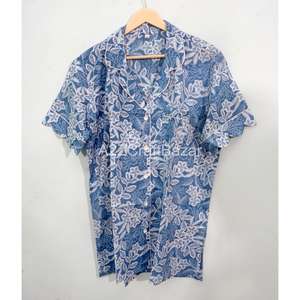 Conjunto de Pijama de Manga Corta para Mujer, Estampado Floral Romántico Vintage, 100% Algodón, Suave y Transpirable, para Otoño/Invierno, para Casa u Hotel - Product Image 4