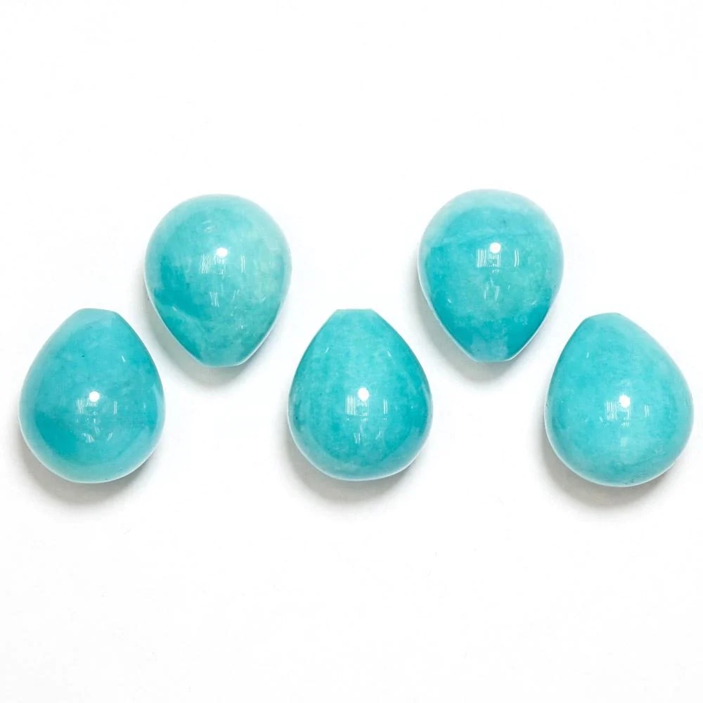 Đá Quý Tự Nhiên Màu Xanh Amazonite Teardrop Lê Drop Top Khoan Briolette Hạt Đối Với Trang Sức